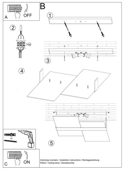 Plafonieră MASSIMO 2xE27/60W/230V alb/crom