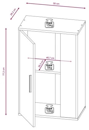 Mobilier living BRICK, stejar sonoma/alb