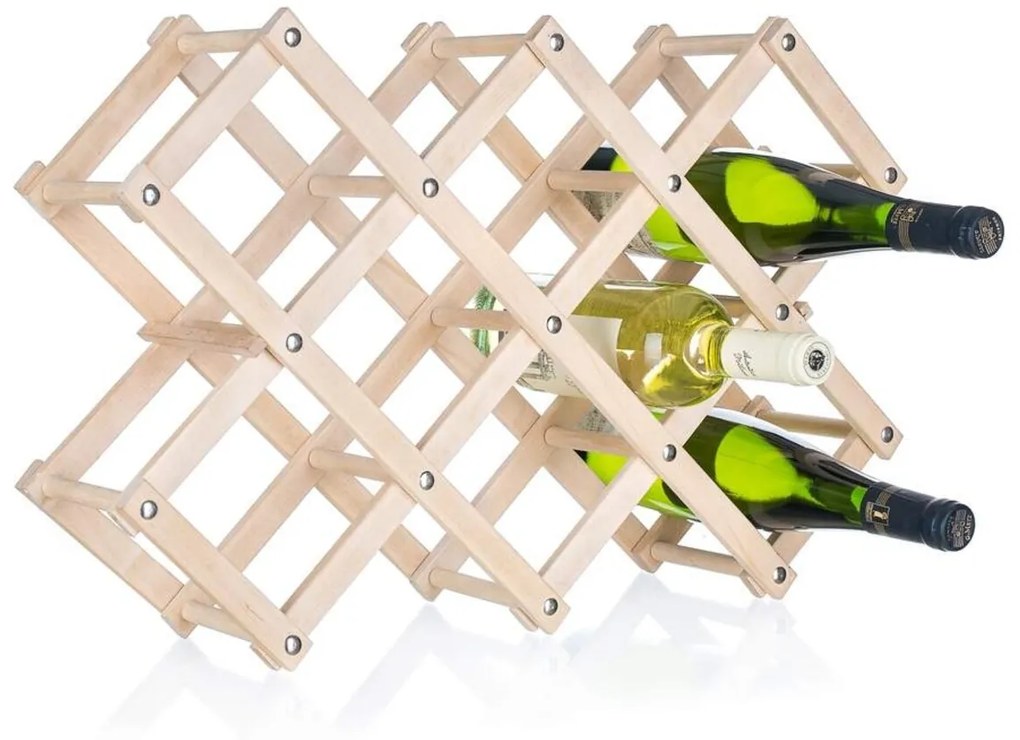 Suport pentru sticle de vin, Apetit, 10 sticle, 55x13x36 cm, lemn de mesteacan