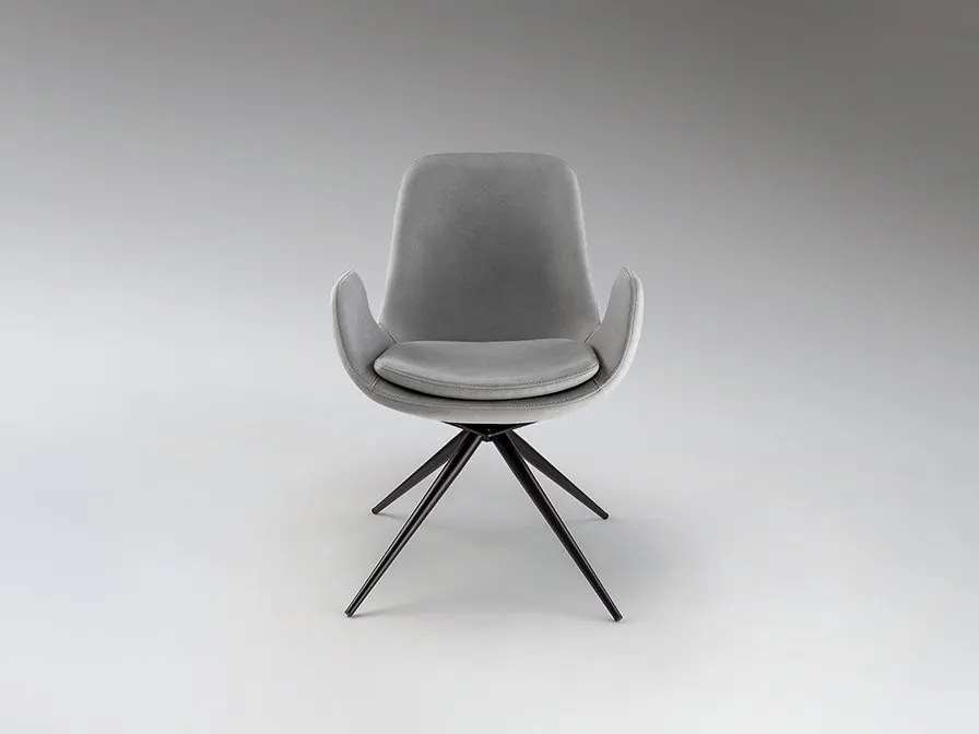 Scaun pivotant dining design elegant Zuna gri