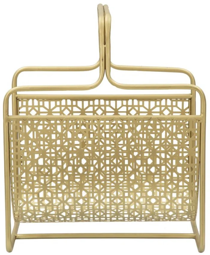 Suport pentru reviste auriu din metal, 37x22x44,5 cm, Glam Mauro Ferretti
