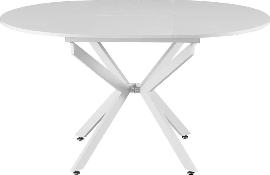 Masă extensibilă de dining, albă, 100x100-140x75 cm, ABERO TIP 1