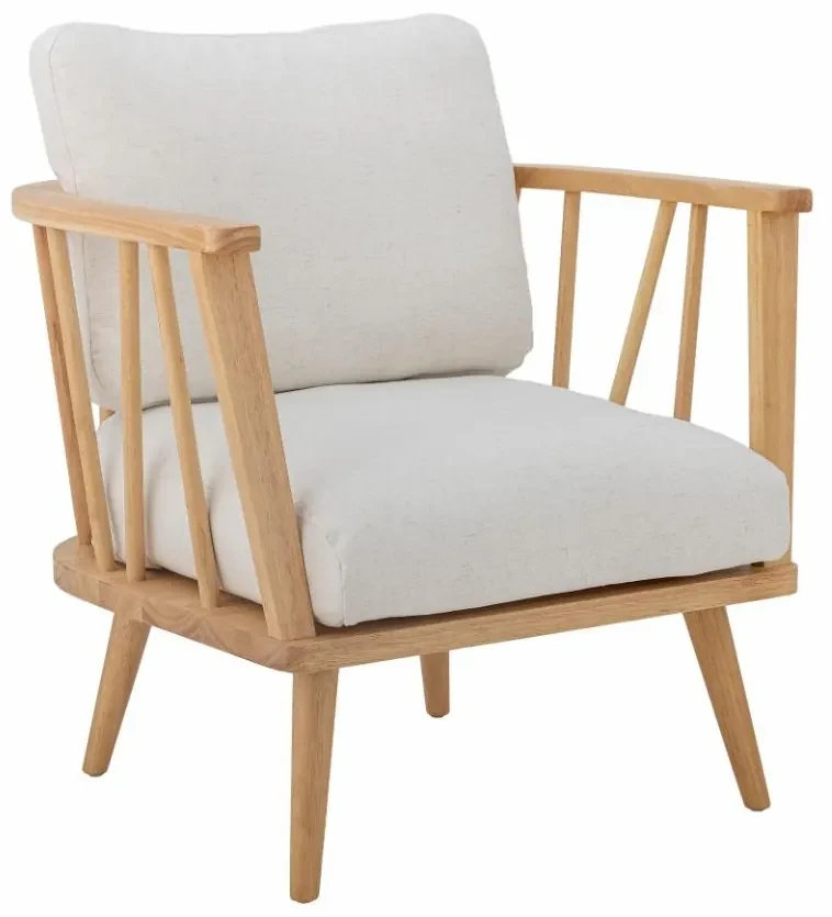 Scaun dining, natur, din lemn de cauciuc, Millor