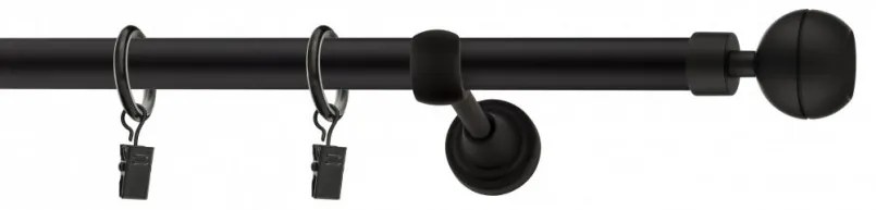Galerie SIMPLA PRINDERE PERETE 19 mm KULA OPTIC NEGRU (Alege marime: 200 cm)