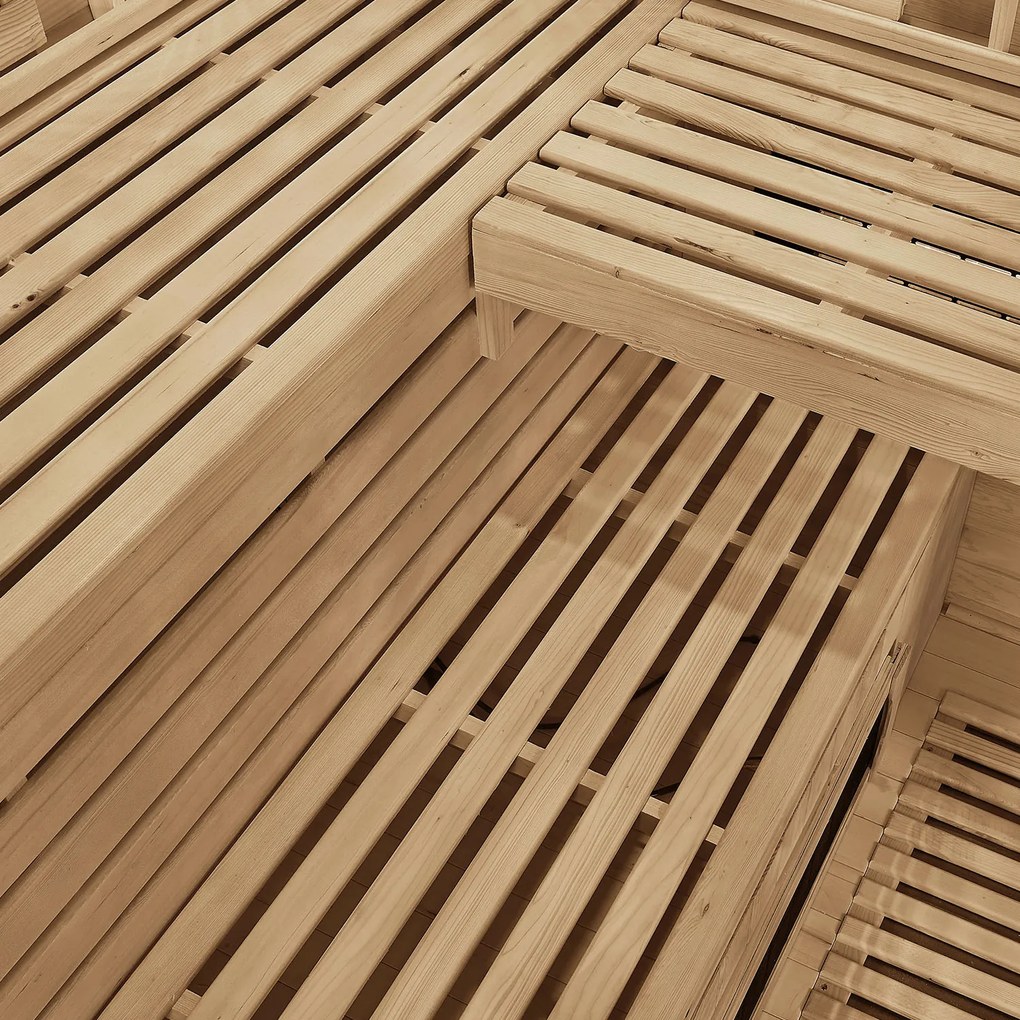 Infračervená sauna Kiruna150 s duálnou technológiou a drevom Hemlock