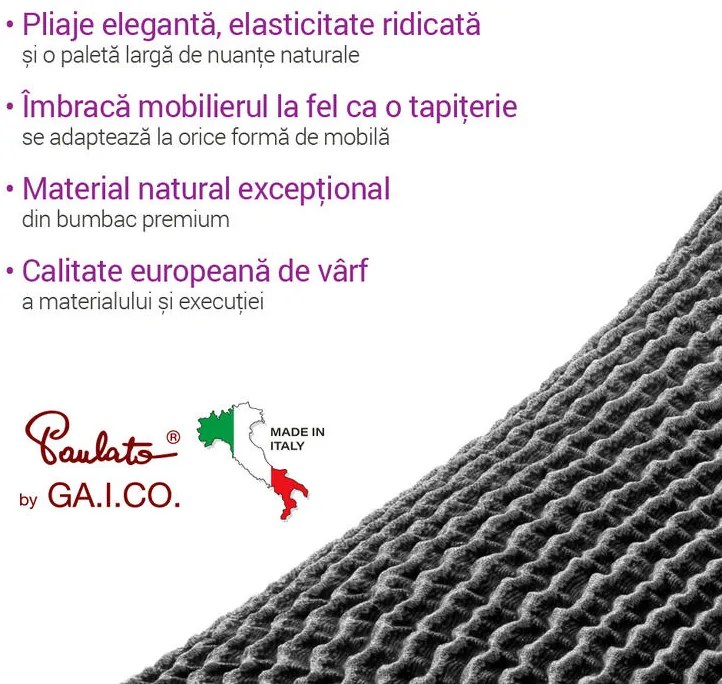 Huse bielastice COSTINA antracit colţar (l. 350 - 530 cm)