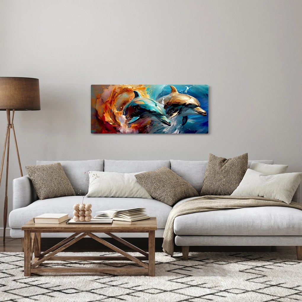 Tablou - Pictură de delfin (120x50 cm)