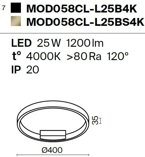 Plafoniera LED design modern Rim negru 40cm, 4000K
