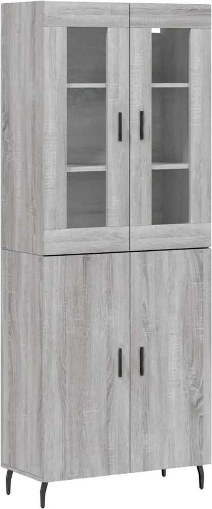 vidaXL Dulap înalt, gri sonoma, 69,5x34x180 cm, lemn compozit