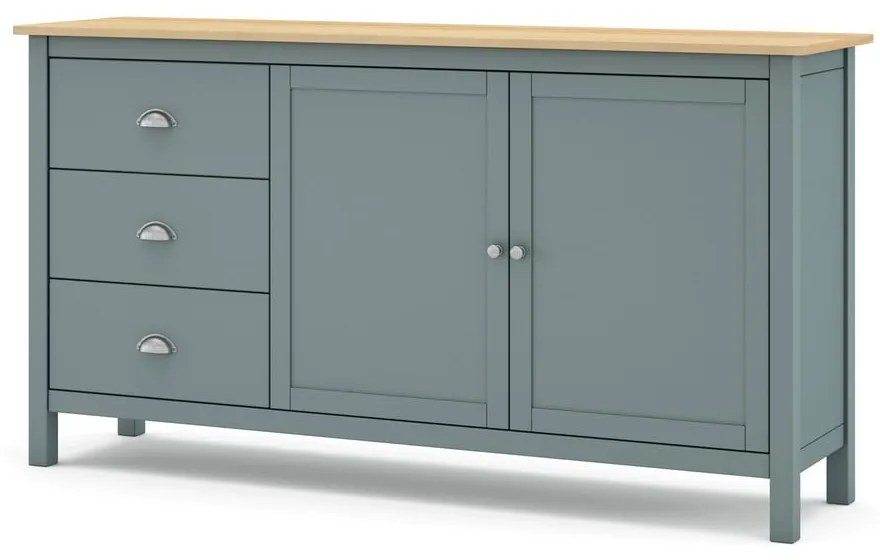 Comodă verde prăfuit din lemn de pin 150x80x40 cm Misti – Marckeric