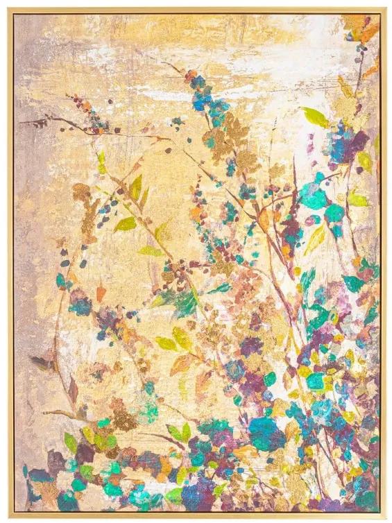 Tablou decorativ multicolor din lemn de Pin si panza, 60x3,2x80 cm, Galeria Flowers Bizzotto