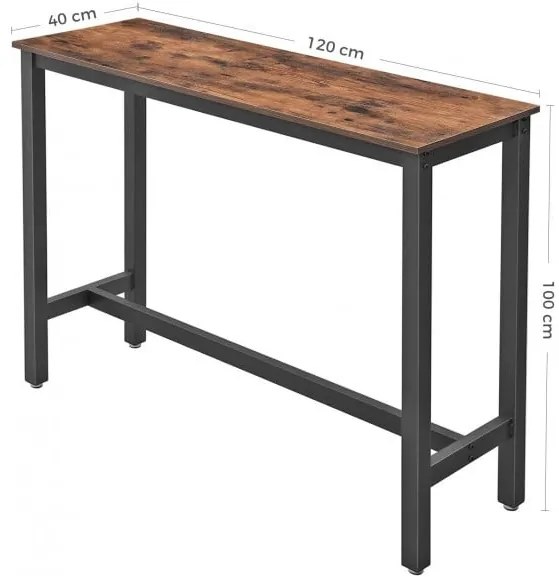 Masa Bar Vintage Maro Rustic, 120 x 100 x 40 Cm
