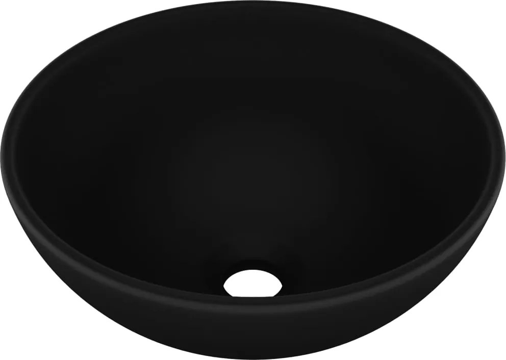 vidaXL Chiuvetă baie lux, negru mat, 32,5x14 cm, ceramică, rotund