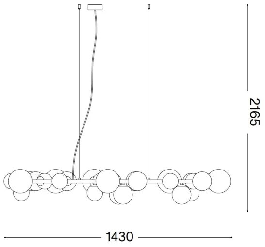 Ideal Lux - Lustră LED pe cablu PERLAGE 30xG9/3W/230V 143 cm negru/fumuriu
