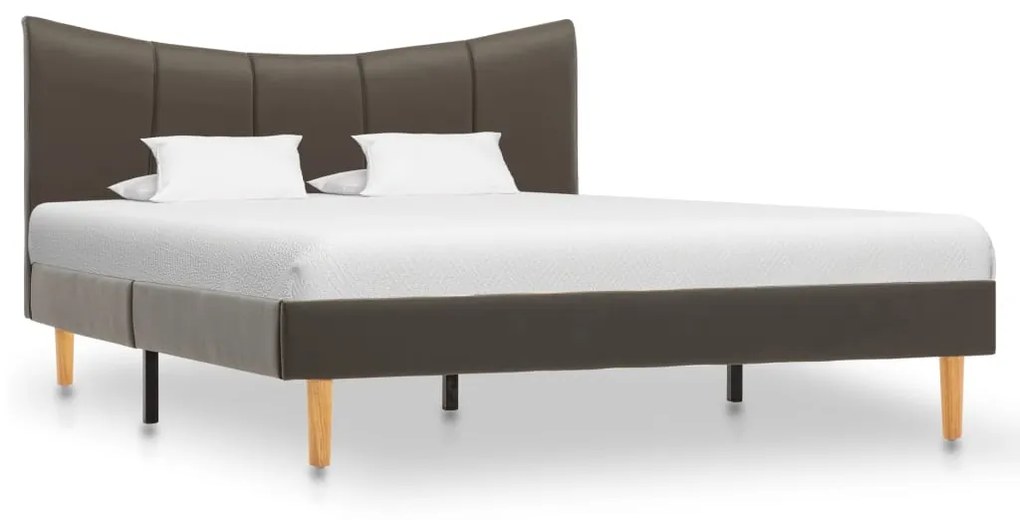 288524 vidaXL Cadru de pat, antracit, 120 x 200 cm, piele ecologică