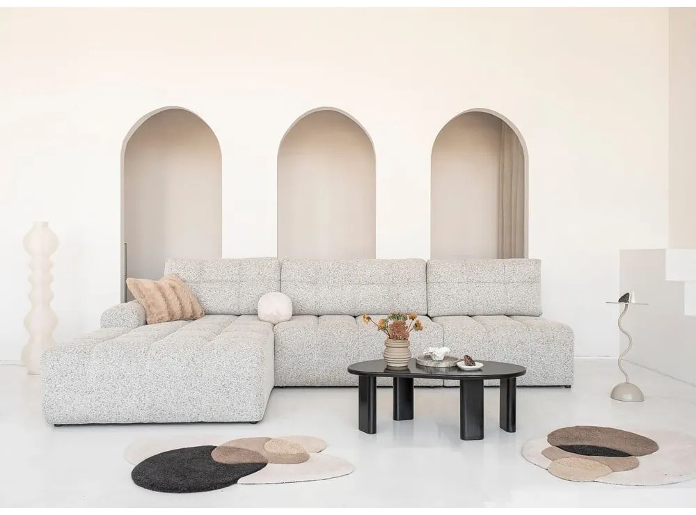 Colțar modular bej extensibil/cu spațiu de depozitare (cu colț pe partea stângă) Lulu – Miuform