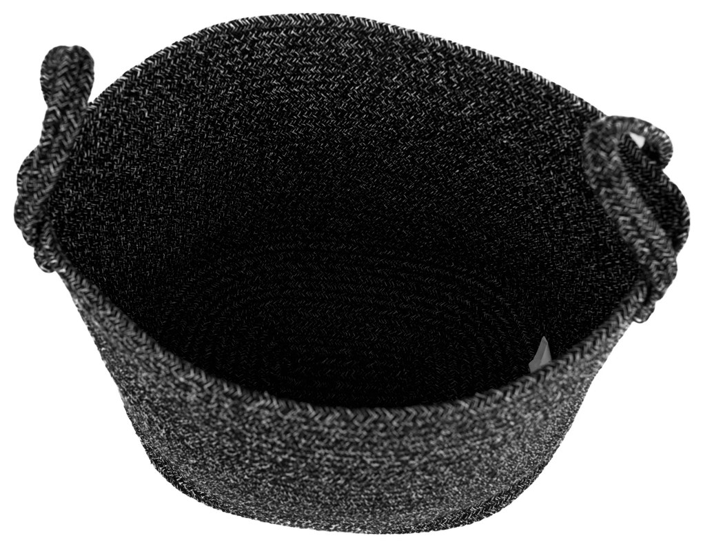 TEMPO-KONDELA TIAGON, coş tricotat, negru, 30x26 cm