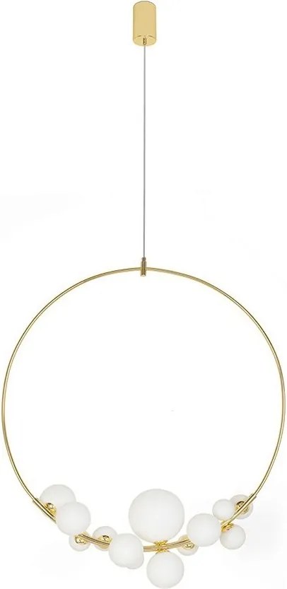 Lustra circulara cu 14 de surse de lumina ROCIO auriu