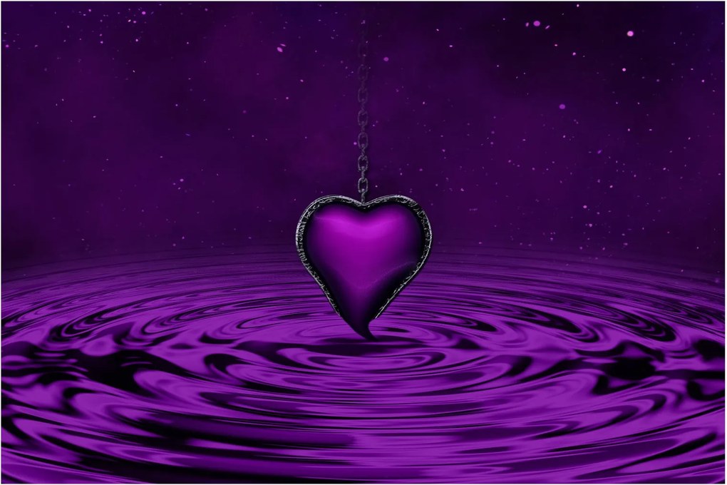 Tablou ci inima violetă (90x60 cm)