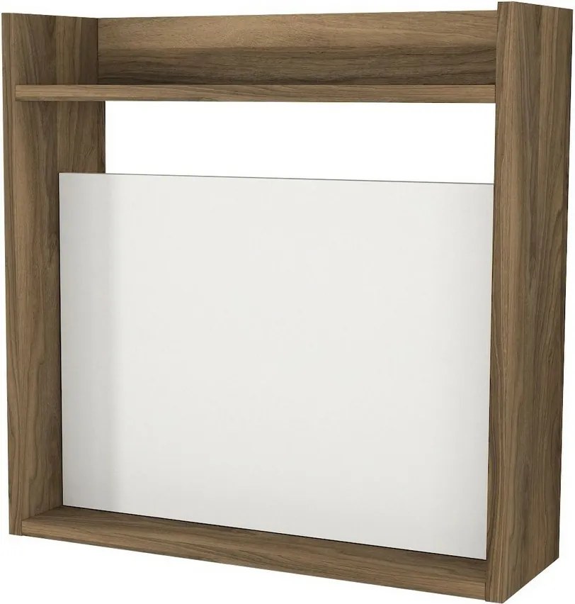 Birou pentru laptop Alb și nuc