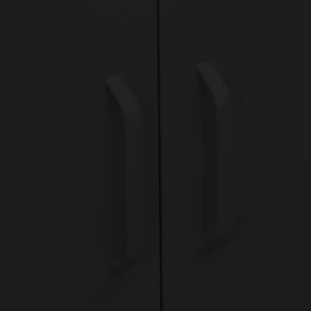 Dulap de depozitare, negru, 80x35x101,5 cm, otel Negru, 1, 1