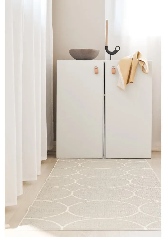 Covor tip traversă pentru interior și exterior crem 70x200 cm Boo Linen – Pappelina