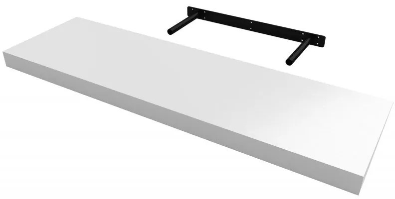 Raft de perete cu suport ascuns, 80x23.5x3.8 cm, Alb
