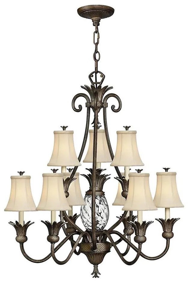 Lustră pe lanț Hinkley HK-PLANT10-PZ PLANTATION 10xE14/40W/230V bronz