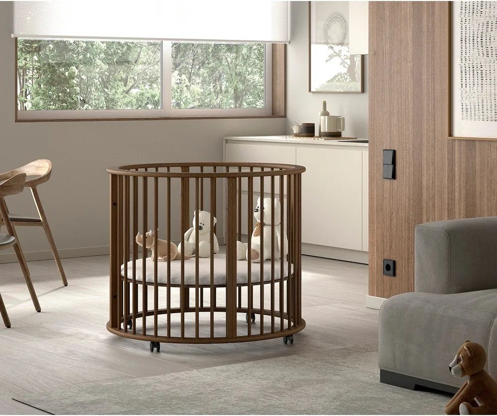 Țarc pentru copii maro din lemn de fag 90x90 cm Dino – Vipack