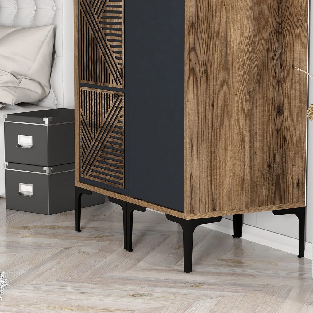 Dulap de haine Kiara PS (Nuc + antracit). 1088489
