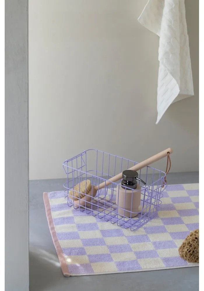 Covoraș de baie galben deschis/mov din bumbac organic 50x80 cm Retro – Mette Ditmer Denmark