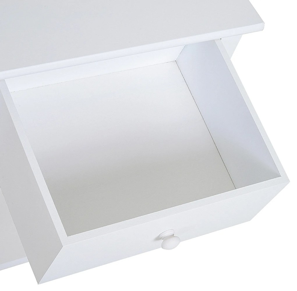 HomCom Noptiera pentru Dormitor din Lemn Alb, 40 x 30 x 55cm