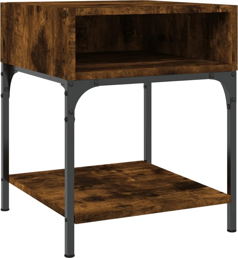 vidaXL Noptieră, stejar fumuriu, 40x41x50 cm, lemn compozit