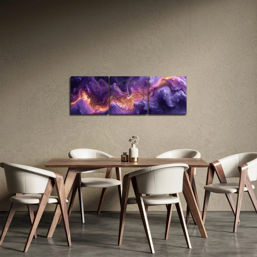 Tablou - Nebuloasa purpurie (cu ceas) (90x30 cm)