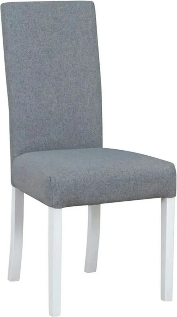 Scaun CAMPEL, gri deschis/alb, stofa clasica/lemn, 46x55x96 cm