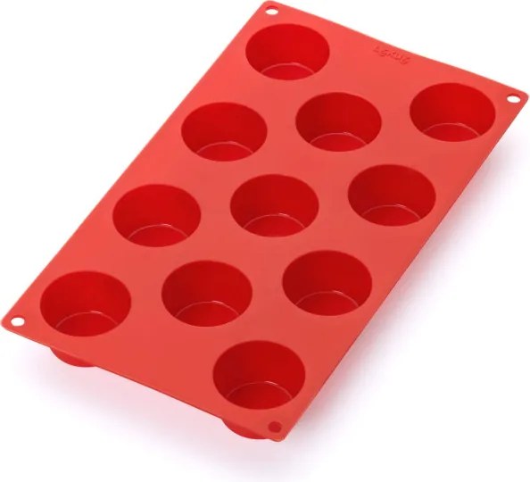 Forma de copt briose Lekue 1010171, 30,5 x 17,5 x 3 cm, 500 ml, -60°C/+220 °C, Silicon platinat, Rosu