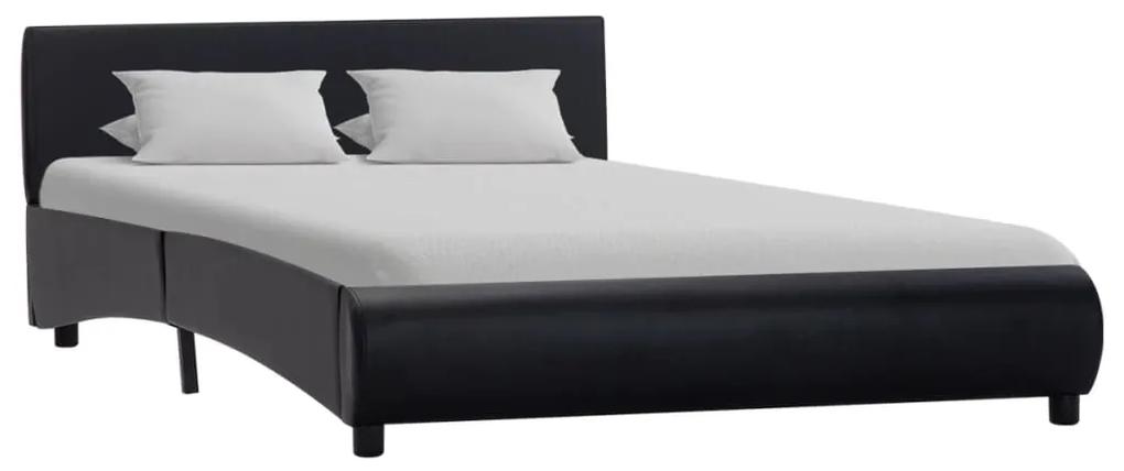 285452 vidaXL Cadru de pat, negru, 120 x 200 cm, piele ecologică