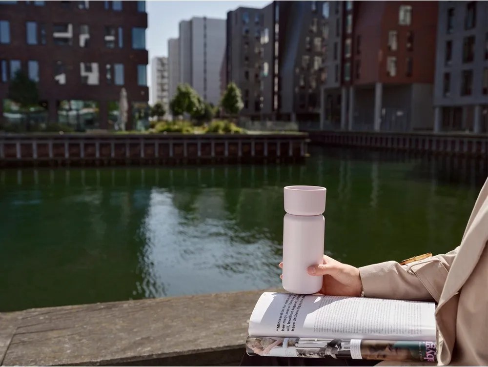 Cană termos roz-deschis din oțel inoxidabil 400 ml Singles – Zone