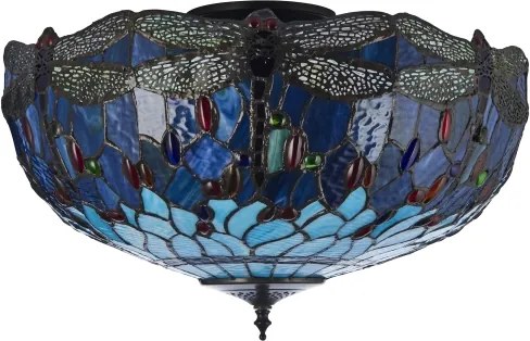 Endon 111899 - Plafonieră Tiffany DRAGONFLY 3xE27/10W/230V, diam. 50 cm