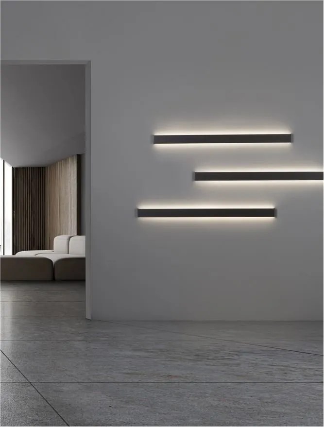 Aplica LED pentru baie cu protectie IP44 SELINE negru L-120cm