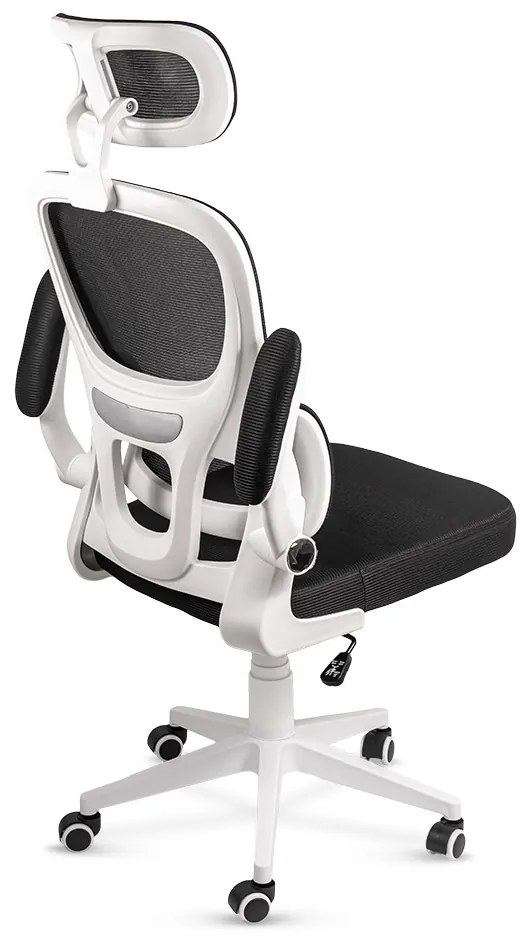 Scaun ergonomic din mesh cu suport lombar si brate rabatabile OFF 432 negru