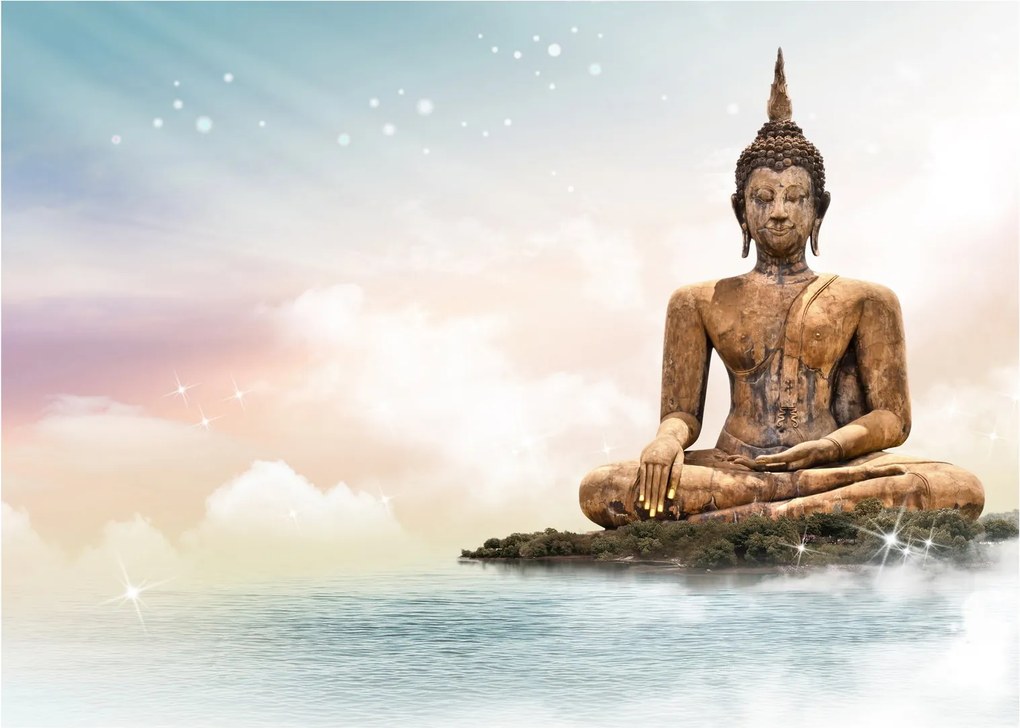 Tablou - Buddha care supraveghează pământul (70x50 cm)