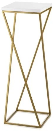 Suport pentru flori LOFT 70x24 cm auriu/alb