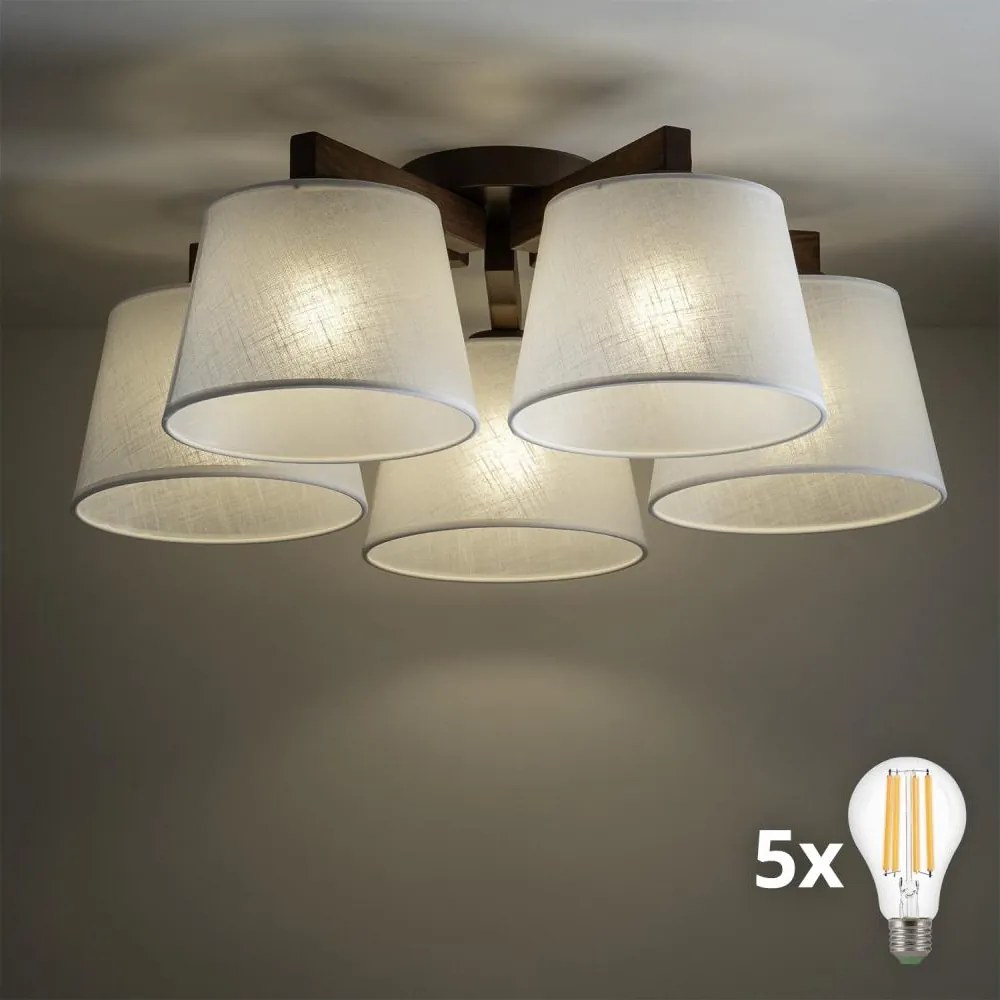 BRILAGI - Lustru LED aplicat LATTE 5xE27/15W/230V pin/alb