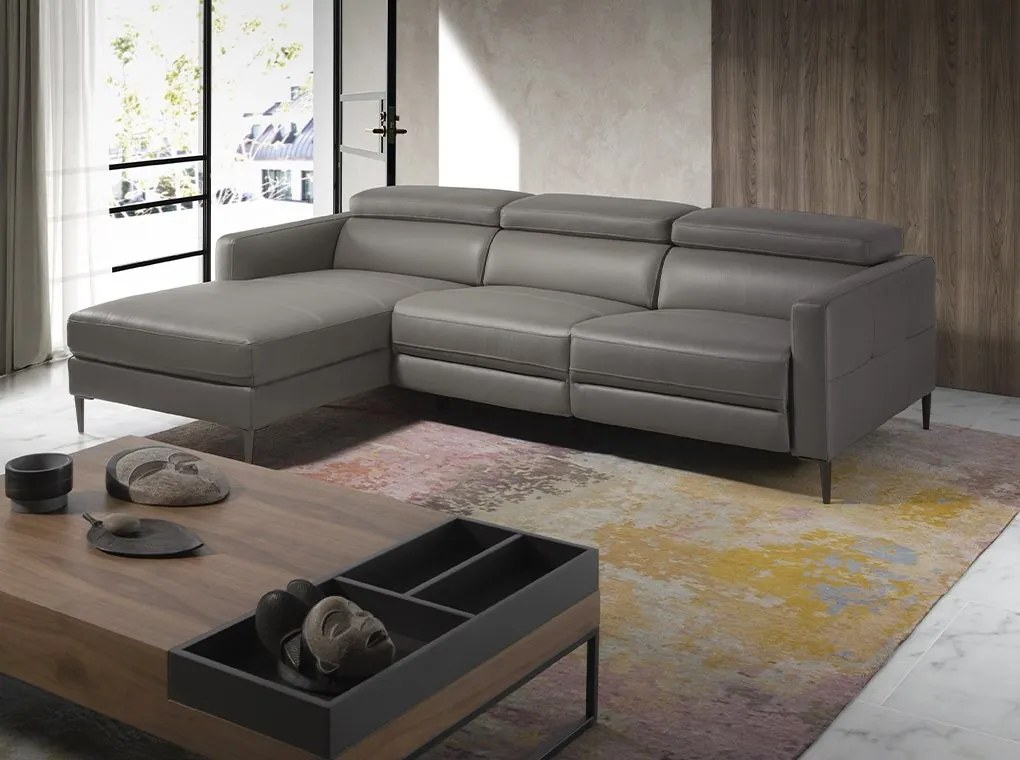 Coltar LUX design italian cu sezlong stanga si functia relax Serena