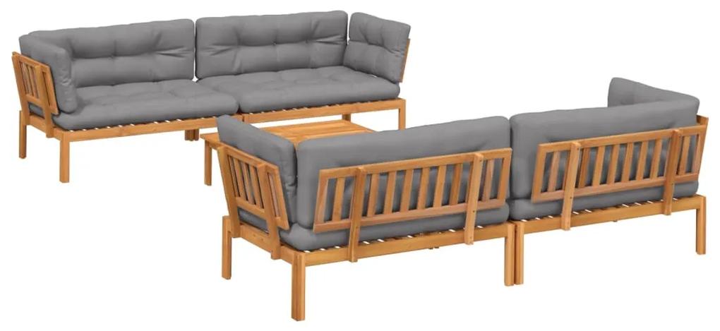 3209548 vidaXL Set canapele de grădină cu perne din paleți 5 piese lemn acacia