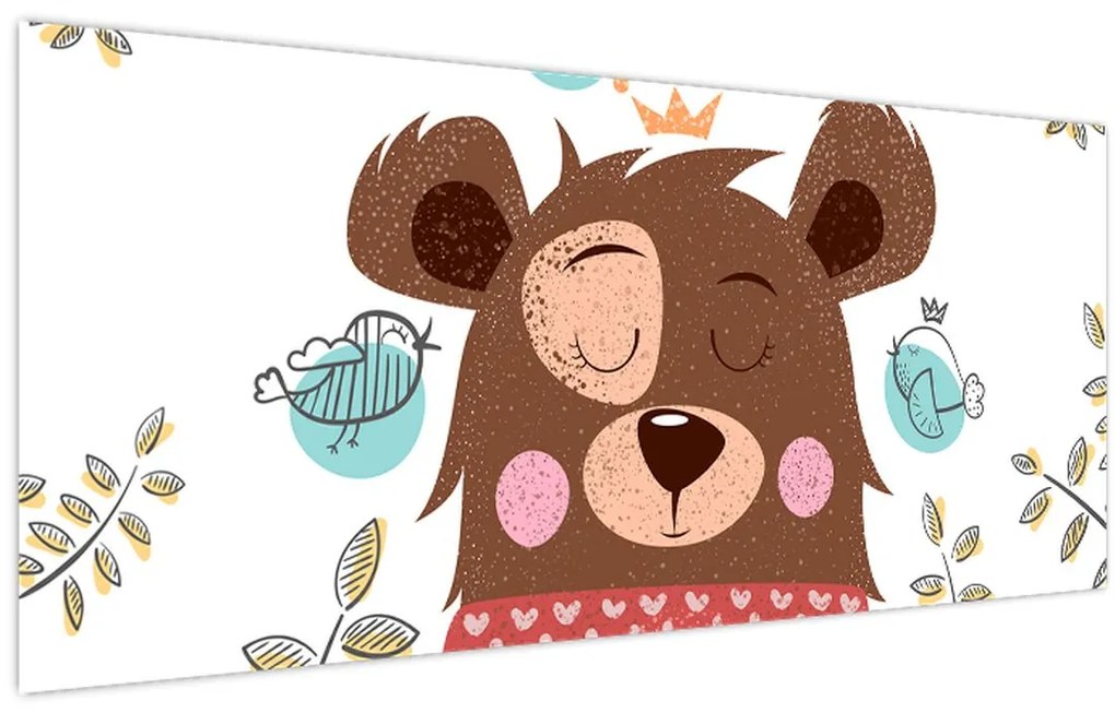 Tablou - Ursulețul cu păsărele (120x50 cm)