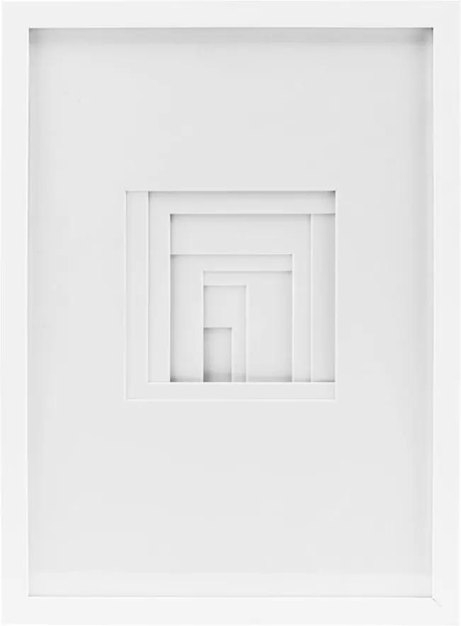 Tablou cu Forme in Relief Square SHAPES - Alb Lungime(46 cm) x latime(33.7 cm)