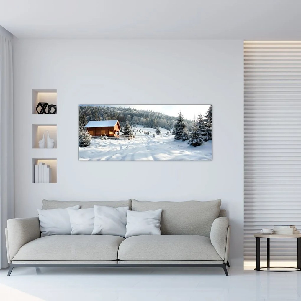 Tablou - Cabană de munte (120x50 cm)