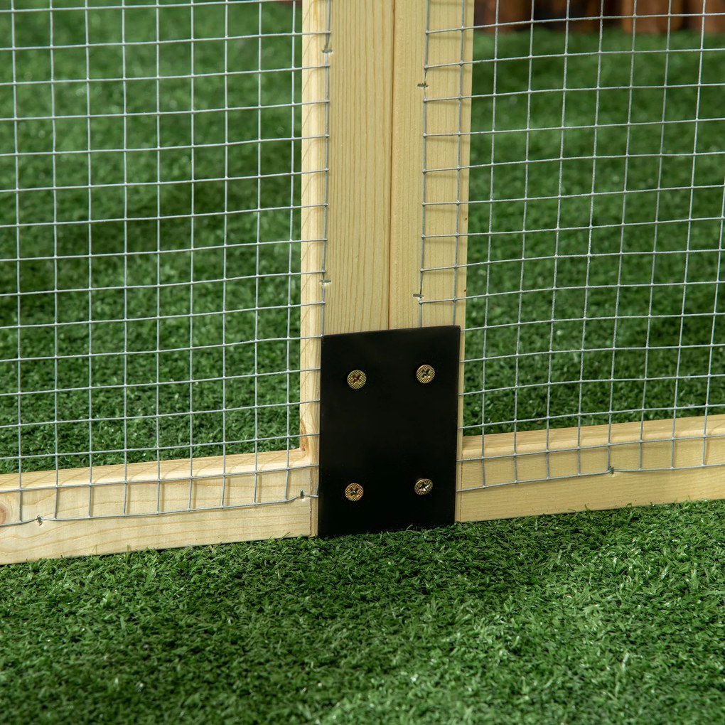 PawHut Adăpost pentru Găini de Exterior din Lemn, Cușcă cu Uși Multiple și Plasă Metalică, 140x88.5x106 cm, culoare Lemn | Aosom Romania